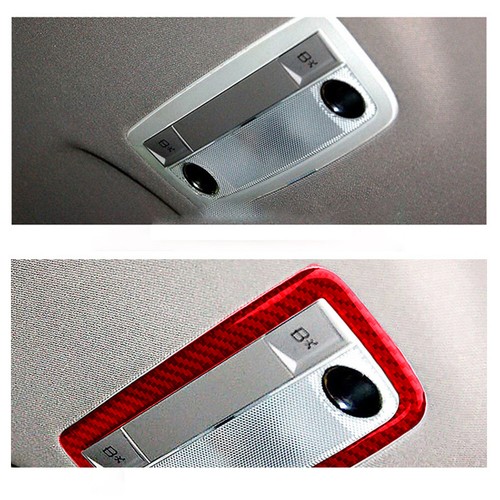 For Mercedes-Benz C-Class W204 Red Carbon Fiber Rear Overhead Light Cover Trim - Picture 6 of 13