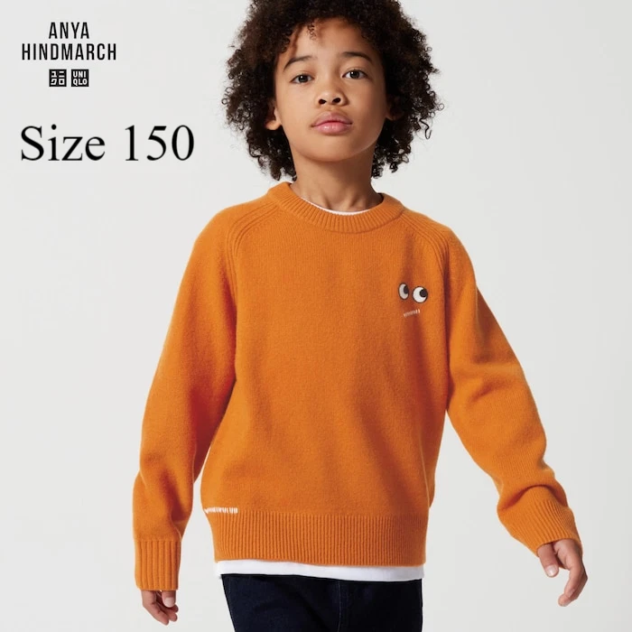 UNIQLO x ANYA HINDMARCH 2023 KIDS Premium Lamb Crew Neck Sweater