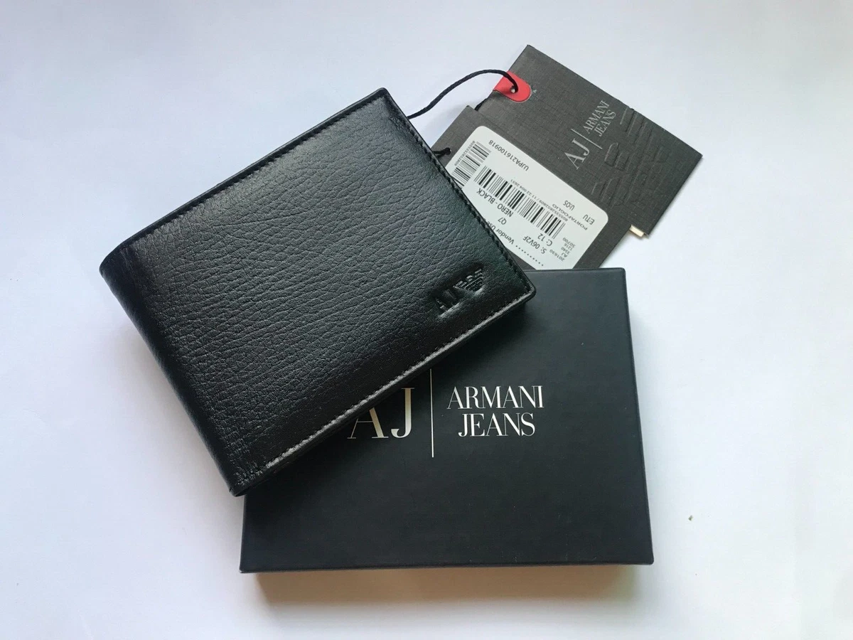 New Armani Jeans Bifold Wallet 06V2F Credit Card, ID Card, Notes Coins eBay