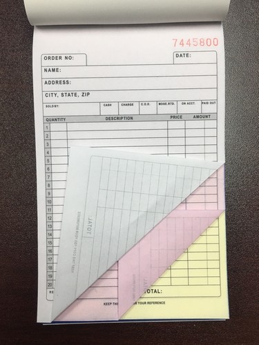 2 Pack: 3 part Carbonless Sales Order Books Receipt Form Invoice 50 Set 4.5x7.5 - Picture 3 of 4