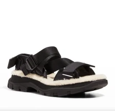 NEW RRP $1200 Alexander McQueen Tread Strappy Shearling Fur Sandals EU 40 US 7