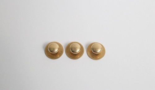 Set di 3 borchie per camicia vintage in oro giallo 14 kt, 4,0 grammi - Foto 2 di 6