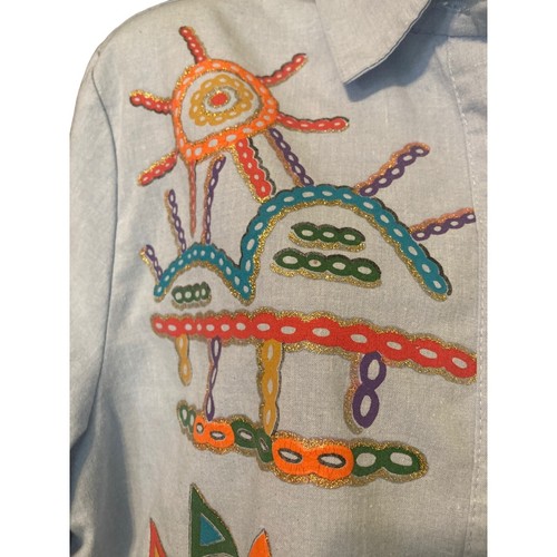 Vintage KWBL Damen Baumwollmischung Shirt tragbare Kunst handbemalt Southwest Medium USA - Bild 4 von 12