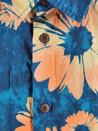 Quicksilver Jungen Hemd Large Regular Fit Kurzarm blau gelb orange Blumen - Bild 4 von 13