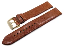 Poljot 20mm Brown Genuine Leather Watch Strap –  with Rose Buckle (012)