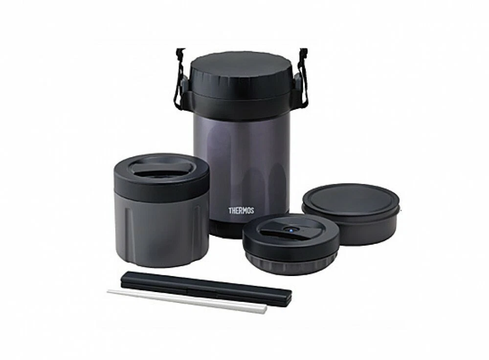 Thermos DSA-604W Bento Box 2 Piani | 635 Ml | Slim Navy Checkered | Acciaio Inox E PP | Lavabile In Lavastoviglie - 4