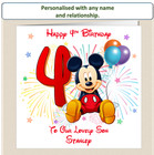 Personalised Mickey Mouse 4th Birthday Card  Son Grandson Nephew Brother Cousin