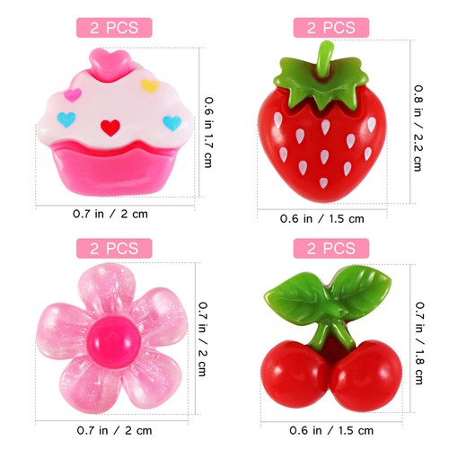 4 Pairs Fruit Earrings Earrings for Little Girls Strawberry Ear Clips - Bild 7 von 12