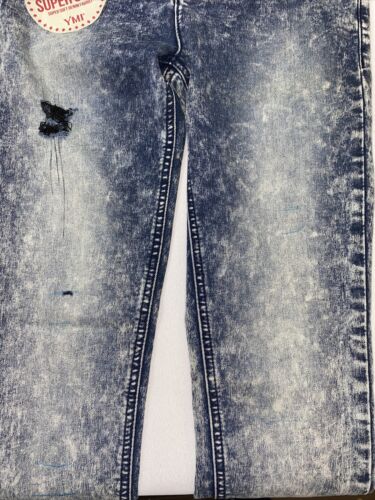 YMI Juniors High Rise Skinny Acid Washed Super Soft Light Blue Denim NWT Size 1 - Picture 4 of 11