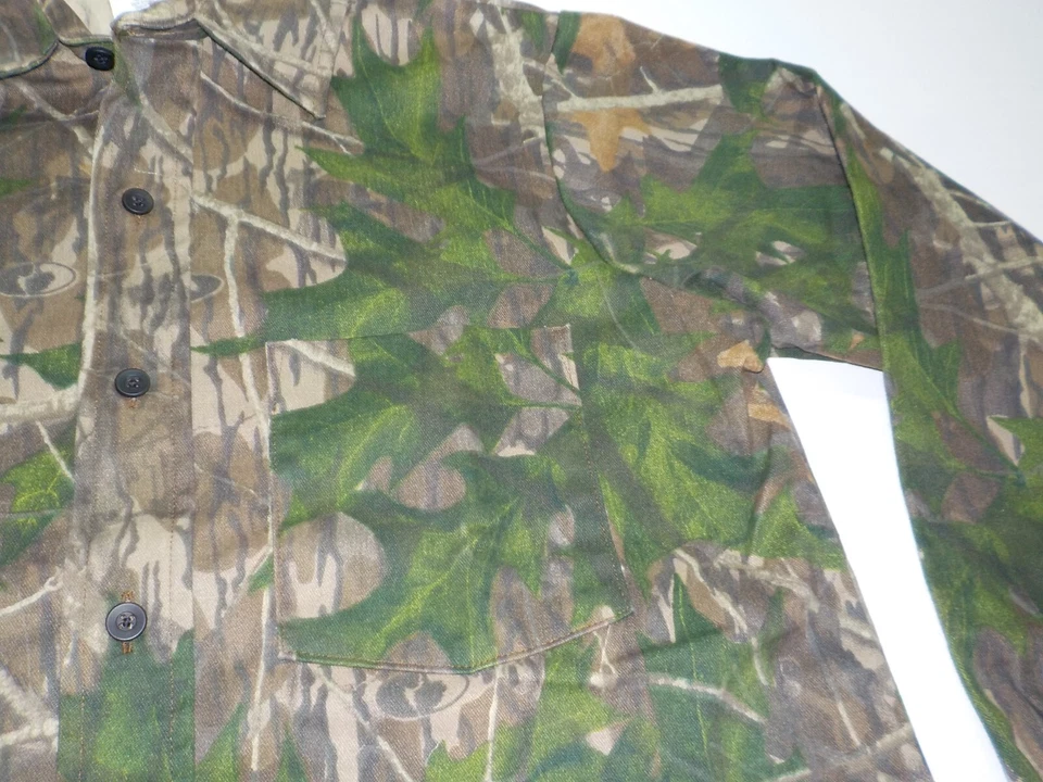 Camisa De Colección Roble Mossy JUVENTUD Grande Hoja Sombra Manga Larga Abotonada Hecha en EE. UU. (A) Foto 3 de 4