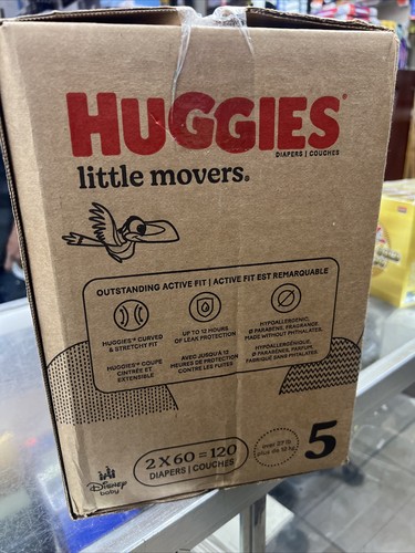 Pañales para bebé Huggies Little Movers talla 5 (27+ 5 (120 unidades), blancos  - Imagen 4 de 4