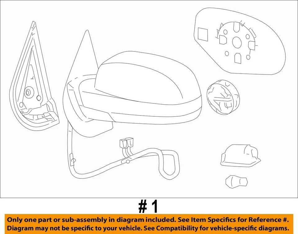 Оригинальное боковое зеркало заднего вида в сборе для правой двери GM 20809948 - Изображение 2 из 2