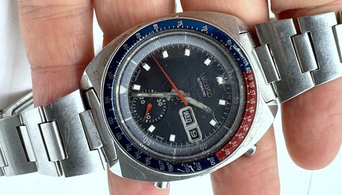 April 1976 Seiko 6139-6005 Blue Pogue Pepsi Bezel Chronograph Bracelet SERVICED - Picture 19 of 24