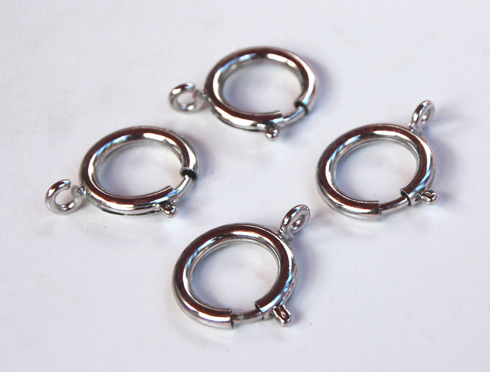 4 JEWELRY CLASPS SILVER Tampa Mall METAL 16mm • Popular brand SP SPRIING ROUND