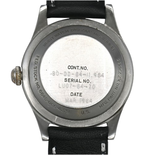 VINTAGE MENS BENRUS MIL-W-3818B DTU-2A/P MILITARY WRISTWATCH STAINLESS STEEL ~7" - Picture 6 of 6