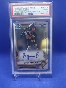2021 Bowman Chrome Liover Peguero Auto /499 Refractor PSA 9