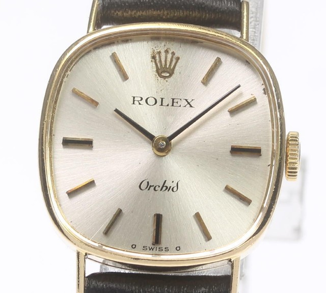 Rolex Orchid Hand Rolled Cal 1400 K18yg Leather Belt Ladies Watch Vintage F S For Sale Online Ebay