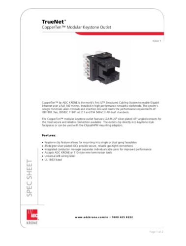 Commscope ADC Krone 68305835-04 Cat 6A Black UTP KM8 RJ45 Data Jacks 10 Pack - Picture 4 of 6