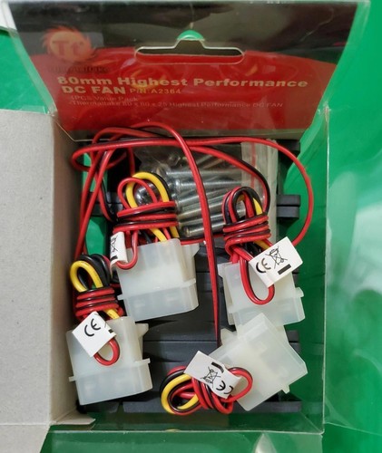 4 Pack Thermaltake 80MM Fans New Old Stock - Zdjęcie 4 z 5