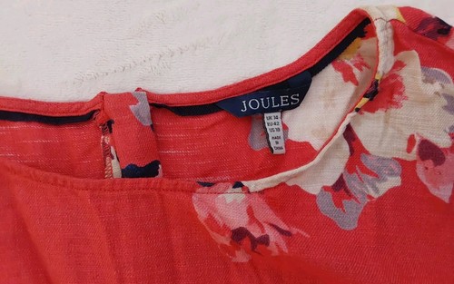 Joules Maxi Dress Women's Size 10 Pink Floral 100% Cotton UK 14 Summer Vacation - Picture 7 of 8