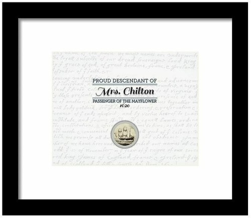 Mrs. Chilton  - Mayflower Pilgrim Commemorative 8x10 print certificate - Picture 2 of 2