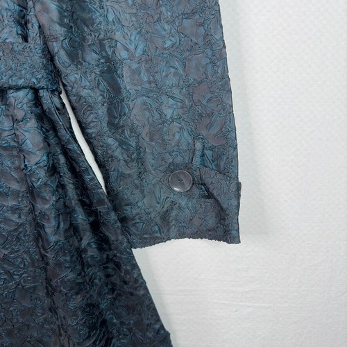 Chicos Travelers Crushed Trench Coat Size Petite 3 XXL/16 Tie Belt Long Sleeve - Picture 11 of 14