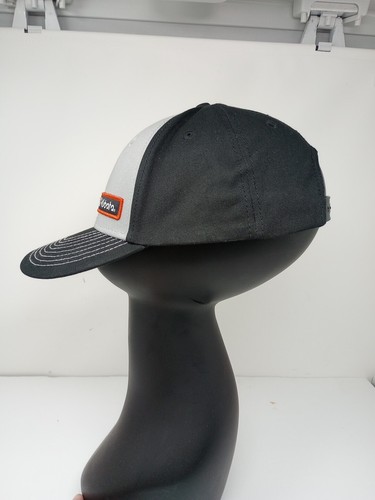 Kubota Hat Unisex Adjustable Black Gray White Stitch Orange Logo Ball Cap Snaps - Picture 2 of 7