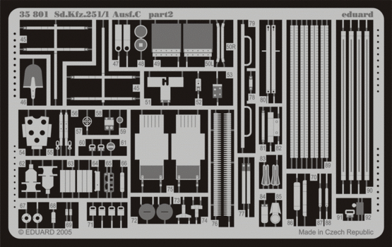 Eduard 1/35 Photoetch 35801 - Sd. Kfz.251/1 Ausf. C for Dragon kit #6224 Eduard 1/35 Photoetch 35801 - Sd. Kfz.251/1 Ausf. C for Dragon kit #6224