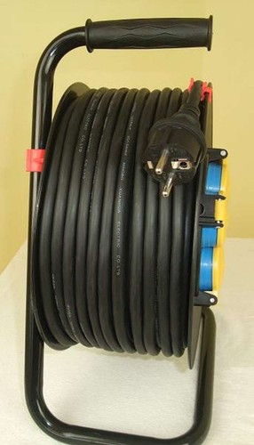 2 x Aussen Kabeltrommel 50 m Schuko Verlängerungskabel 3x1,5mm² H07RN-F IP44 50m - Bild 5 von 6