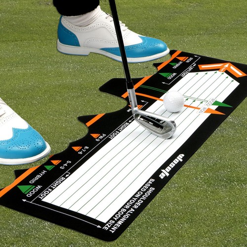 Golf Stance Mirror Alignment Practice Putting Trainer Golf Swing Stand Mats - Picture 10 of 11