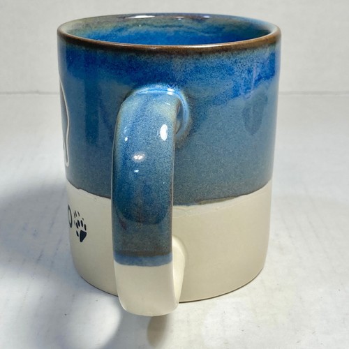 Vintage Colorado Schwarzbär Tropfglasur Kaffeebecher Tasse Steinzeug blau Pfote Druck - Bild 5 von 13