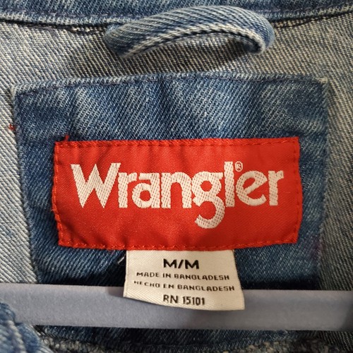 Vintage Wrangler Jeansjacke Herren M 100% Baumwolle Button Down - Bild 4 von 4