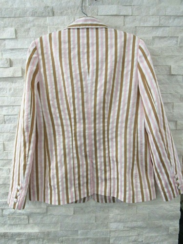NWT Frame $355 Copper Pink White Classic Striped Blazer 8 INTERMIX EXCLUSIVE! - Picture 7 of 7