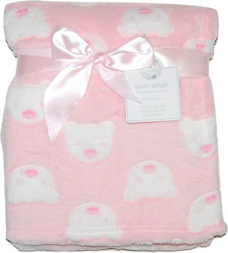 Manta envolvente de lana suave KAV bebé niño-niña - adorable patrón de peluche (75x100 cm) - Imagen 4 de 5