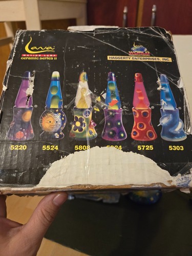 Lava Lite Lava Lamp Celestial Sun Moon Base Ceramic Series II Yellow Lava 1999 - Picture 4 of 6