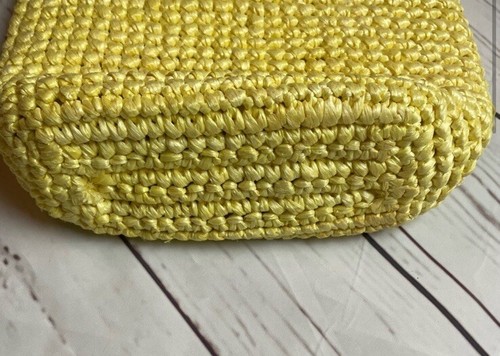 Vtg Shaggee Hollywood Of California Yellow Straw Handbag Purse 60’s 70’s - Picture 3 of 7