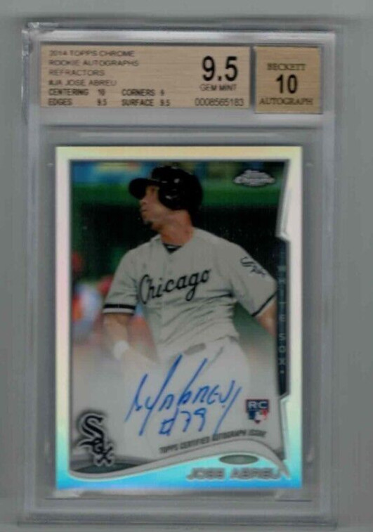 Jose Abreu 2014 Topps Chrome Auto Refractor RC 302/499 BGS 9.5 GEM MINT