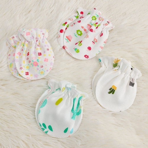 12 Pairs Newborn Baby Boys Girls Mittens 100% Cotton No-Scratch Gloves Infant - Picture 8 of 14