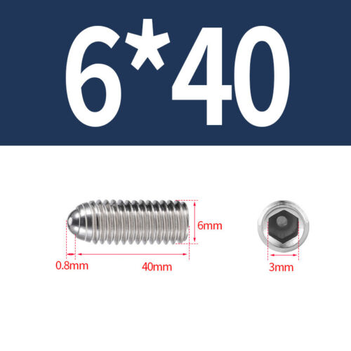 Tornillo de punta de bola de resorte de acero inoxidable hexagonal juego de tornillos métricos M3-M16 - Imagen 37 de 70