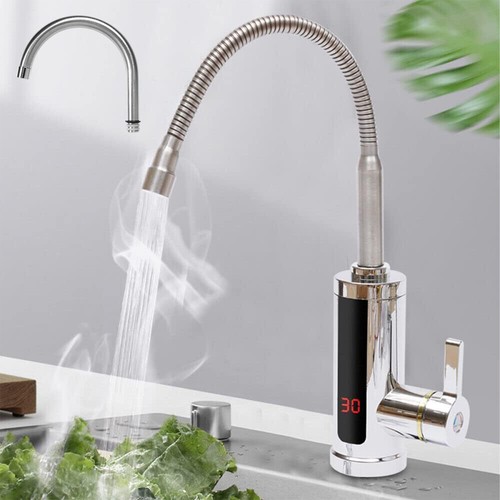 Elektrischer Wasserhahn m. Durchlauferhitzer Mischbatterie LED Temperaturanzeige - Bild 4 von 18