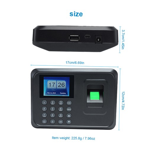 Intelligent Biometric Fingerprint Password Attendance Machine 2.4 inch S0K3 - Picture 10 of 12