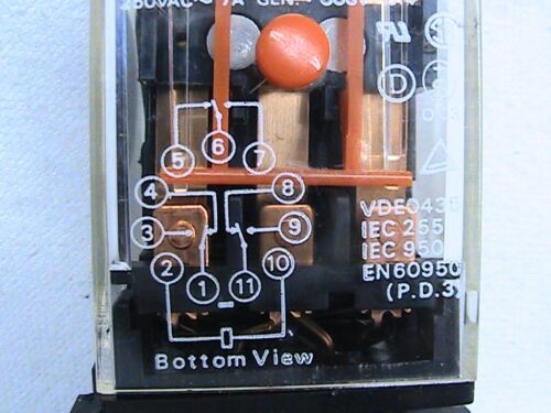 1 USED OMRON RELAY MK3P5-S 120VAC COIL WITH 11 PIN RELAY SOCKET 08Y1W - Picture 3 of 3