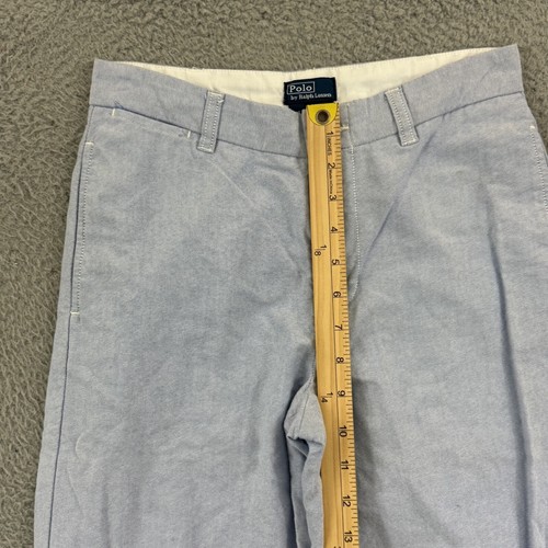 Polo Ralph Lauren Pants Boys 14 Blue Oxford Flat Front 27x30 Dress Chino Preppy - Picture 13 of 14