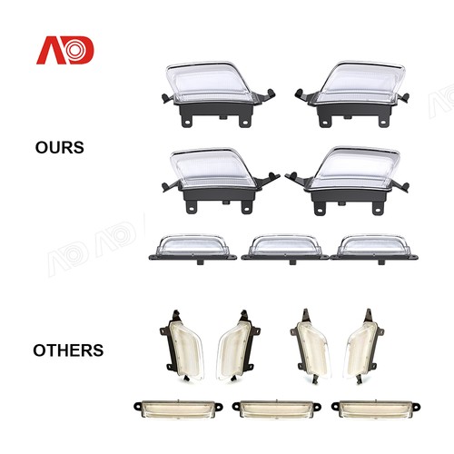 7PCS For 21-23 Ford F150 Gen3 Raptor EcoBoost Clear LED Grille&Side Marker Light - Foto 6 di 19