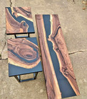 Table Top, Bench Top Resin Art Epoxy Resin Walnut Wood Table Top Custom Order