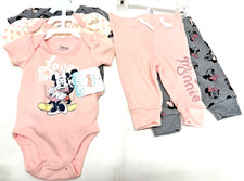 Disney Minnie Mouse Baby Girls 5 Pk Bodysuit and Pants Set 0-3 M One piece