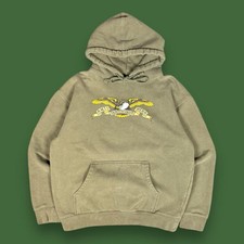 Vintage 90s Y2K Anti Hero Skateboards Logo Hoodie Pullover Men Size XL Green