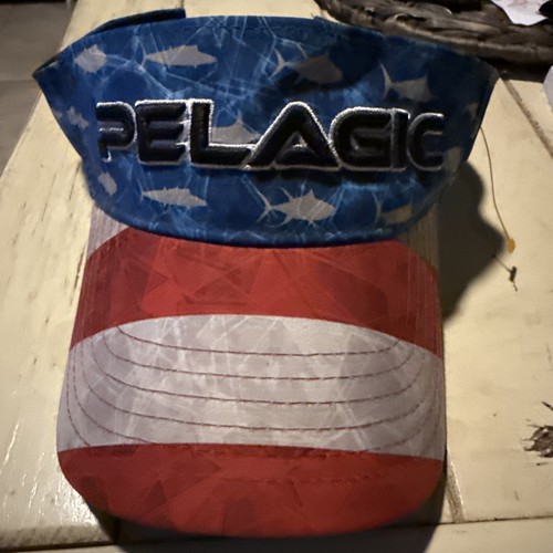 Pelagic Angeln Schirmmütze Kappe Riemen hinten blau amerikanische Flagge Marlin Tiefsee Herren - Bild 9 von 10