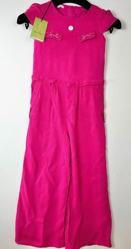2K Gucci 2017 Kids Girls Pink Long Pants Jumpsuit 5 6 Romper Dress Outfit S M - Picture 2 of 18