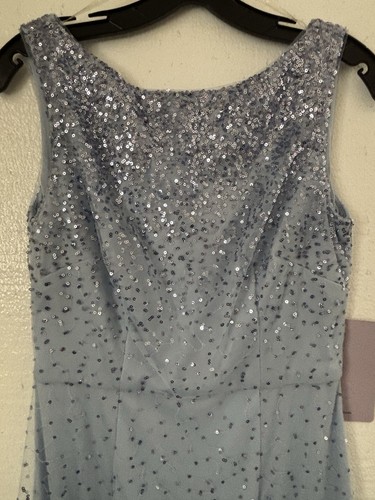JS Collections Tory Sequin Mesh Column Gown Side Slit P Hydrangea 2 NWT $338 - Picture 10 of 16